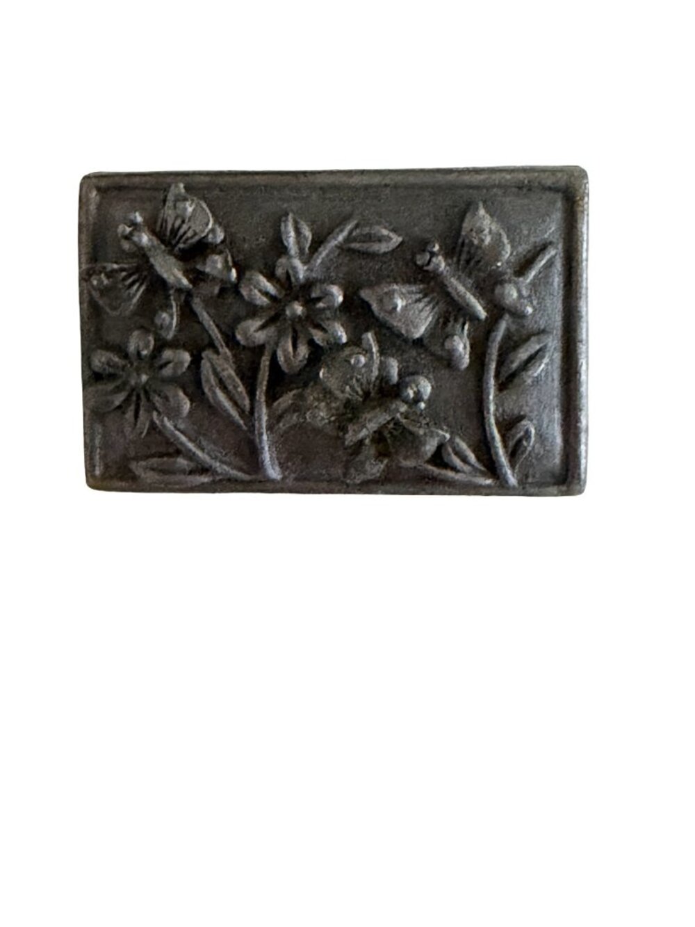 Vintage Torino Pewter Floral Butterfly Brooch with Matching Butterfly Stud Earri